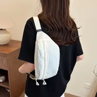 Chest Bag Women's New Sports And Leisure Solid Color Lightweight Shoulder Bag Large Capacity Versatile Crossbody Bag Portable Waist Bag Women's Bag main image 4