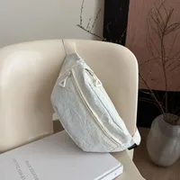 Chest Bag Women's New Sports And Leisure Solid Color Lightweight Shoulder Bag Large Capacity Versatile Crossbody Bag Portable Waist Bag Women's Bag sku image 3