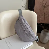 Chest Bag Women's New Sports And Leisure Solid Color Lightweight Shoulder Bag Large Capacity Versatile Crossbody Bag Portable Waist Bag Women's Bag sku image 5