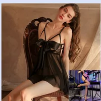 Chunhuiyu Sexy Lingerie Sexy See-Through Temptation Open Crotch No Need To Take Off Hot Passion Suit Bow Small Breast Pajamas sku image 3
