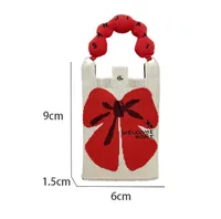 New Ins New Mobile Phone Bag Original Design Knitted Convenient Storage Cute Cartoon Fashion Shoulder Small Square Bag main image 5