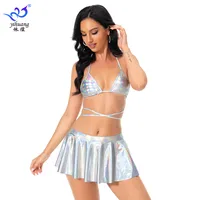 Stage Women's Novelty Punk Glittery Spandex Polyester Skirt Sets main image 3