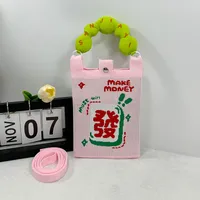New Ins New Mobile Phone Bag Original Design Knitted Convenient Storage Cute Cartoon Fashion Shoulder Small Square Bag sku image 1