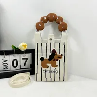 New Ins New Mobile Phone Bag Original Design Knitted Convenient Storage Cute Cartoon Fashion Shoulder Small Square Bag sku image 3