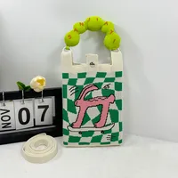 New Ins New Mobile Phone Bag Original Design Knitted Convenient Storage Cute Cartoon Fashion Shoulder Small Square Bag sku image 5