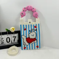 New Ins New Mobile Phone Bag Original Design Knitted Convenient Storage Cute Cartoon Fashion Shoulder Small Square Bag sku image 6