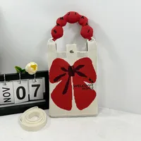 New Ins New Mobile Phone Bag Original Design Knitted Convenient Storage Cute Cartoon Fashion Shoulder Small Square Bag sku image 9