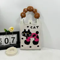 New Ins New Mobile Phone Bag Original Design Knitted Convenient Storage Cute Cartoon Fashion Shoulder Small Square Bag sku image 10