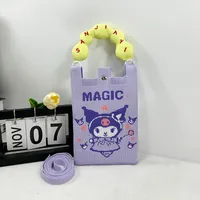 New Ins New Mobile Phone Bag Original Design Knitted Convenient Storage Cute Cartoon Fashion Shoulder Small Square Bag sku image 13