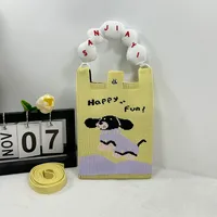 New Ins New Mobile Phone Bag Original Design Knitted Convenient Storage Cute Cartoon Fashion Shoulder Small Square Bag sku image 16