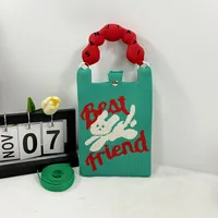 New Ins New Mobile Phone Bag Original Design Knitted Convenient Storage Cute Cartoon Fashion Shoulder Small Square Bag sku image 20