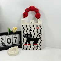 New Ins New Mobile Phone Bag Original Design Knitted Convenient Storage Cute Cartoon Fashion Shoulder Small Square Bag sku image 21