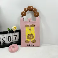 New Ins New Mobile Phone Bag Original Design Knitted Convenient Storage Cute Cartoon Fashion Shoulder Small Square Bag sku image 26