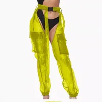 Women's Nightclub Locomotive Style Streetwear Transparent Skinny Pants Full Length Casual Pants main image 2