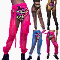 Women's Nightclub Locomotive Style Streetwear Transparent Skinny Pants Full Length Casual Pants main image 1