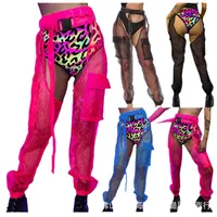 Women's Nightclub Locomotive Style Streetwear Transparent Skinny Pants Full Length Casual Pants main image 5