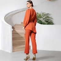 Family Gathering Date Tea Party Women's Elegant Solid Color 95% And Above Polyester Leisure Suit Pants Sets main image 3