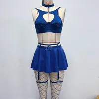 Women's Sexy Solid Color Sexy Lingerie Co-ord Set Nightclub Uniform Uniform Lolita Sexy Lingerie main image 5