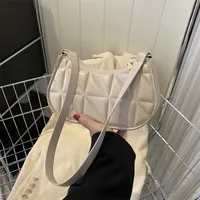 Women's Solid Color Simple Textile Shoulder Bag Women's  Spring And Autumn New All-match Underarm Bag Women's Bag New Women's Bag sku image 3