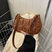 Women's Solid Color Simple Textile Shoulder Bag Women's  Spring And Autumn New All-match Underarm Bag Women's Bag New Women's Bag sku image 4