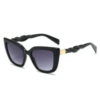 Foreign Trade New Personalized PC Frame Sunglasses Anti-ultraviolet Trend Street Photoshoot Cat's Eye Big Frame Hip Hop Sunglasses Men's 8912 main image 5