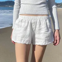 Women's Summer Striped Woven Elasto High Waist Button Loose Casual Comfortable Basic Shorts main image 3