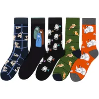 Men's Cotton Woodpecker Four Seasons Popular Rhinoceros Koala Female  Medium Tube Manufacturers Wholesale Tide Socks Men's Socks main image 1