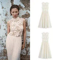 Women's Sheath Dress Elegant Streetwear Round Neck Sleeveless Solid Color Maxi Long Dress Daily Party Selfie main image 1