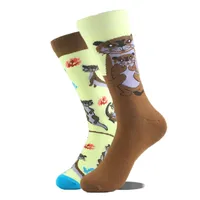 All Polyester Socks   Fashion Brand Animal Music Pepper Pattern Fashionable Polyester Socks Men's Medium Polyester Socks sku image 38