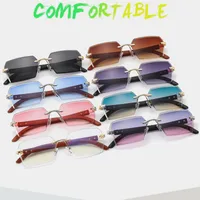New Small Frame Men's And Women's Frameless Trim Color Sunglasses  Ins Big Star Sunglasses CT311 main image 1