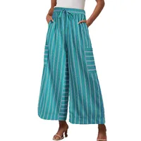 Spring And Summer New Color Striped Pants Casual Fashion Loose Lace-up Straight Pants For Women main image 5