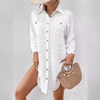 Independent Station New Solid Color Jacquard Big Fur Ball Loose Casual Shirt Women's Clothing sku image 4