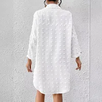 Independent Station New Solid Color Jacquard Big Fur Ball Loose Casual Shirt Women's Clothing main image 2