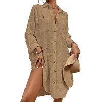 Independent Station New Solid Color Jacquard Big Fur Ball Loose Casual Shirt Women's Clothing sku image 9