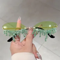 New  Borderless Diamond-encrusted Angel Tears Sunglasses Spice Girls Street Shooting Cool Personality Funny Sunglasses main image 3