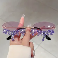 New  Borderless Diamond-encrusted Angel Tears Sunglasses Spice Girls Street Shooting Cool Personality Funny Sunglasses main image 4
