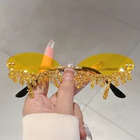 New  Borderless Diamond-encrusted Angel Tears Sunglasses Spice Girls Street Shooting Cool Personality Funny Sunglasses sku image 5