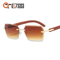 New Small Frame Men's And Women's Frameless Trim Color Sunglasses  Ins Big Star Sunglasses CT311 sku image 2