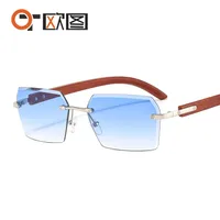 New Small Frame Men's And Women's Frameless Trim Color Sunglasses  Ins Big Star Sunglasses CT311 sku image 3