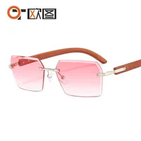New Small Frame Men's And Women's Frameless Trim Color Sunglasses  Ins Big Star Sunglasses CT311 sku image 4