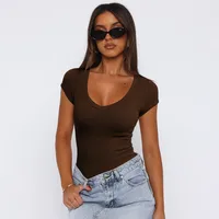 Summer  Explosions Women's Threaded Pullover Solid Color Spice Girl All-match Sexy Fashion Short-sleeved Top For Women sku image 8