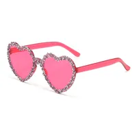 Love Heart Borderless Framed Diamond Fashion Sunglasses Party Party Funny High-grade Candy Color Sunglasses main image 5