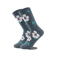 Foreign Trade Exclusive For  Dongdaemun Internet Celebrity Retro Color Four Seasons Small Flower Pattern Mid-calf Comfortable All-match Women's Socks main image 4
