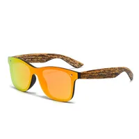 Colorful Lenses Imitation Wood Grain Legs Sunscreen Sunglasses  Ins Internet Trendy High-end Frameless Sunglasses For Women main image 4