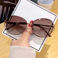 New Polarized Sunglasses, Sun Protection, Uv Protection, High-End Metal Sunglasses, Fashionable Diamond-Studded Light Luxury, Slimming And Trendy Style sku image 3