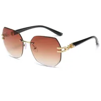 Style Ins Fashionable Frameless Cut Edge Gradient Sunglasses Light Luxury Elegant Personalized Trendy Irregular Sunglasses main image 5