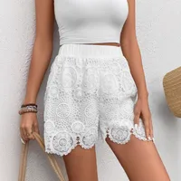 Women's New Lace Lace Fashion Joker Mid-waist Solid Color Straight Shorts main image 2