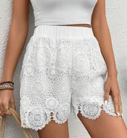 Women's New Lace Lace Fashion Joker Mid-waist Solid Color Straight Shorts sku image 4