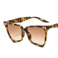 New Personality Rainbow Sunglasses Leopard Print Rice Nails Rainbow Color Women Sunglasses Cat Eyes  9632 main image 4