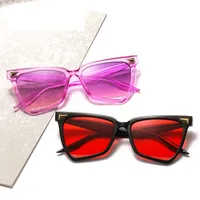 New Personality Rainbow Sunglasses Leopard Print Rice Nails Rainbow Color Women Sunglasses Cat Eyes  9632 main image 2